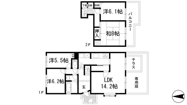 ロイヤルヒル雲雀丘24の物件間取画像